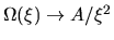 $\Omega(\xi) \rightarrow {A}/{\xi^2}$