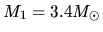 $M_1= 3.4 M_\odot$