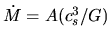 $\dot{M}=A (c_s^3/G)$