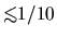 $\mbox{\raisebox{0.3ex}{$<$}\hspace{-1.1em}
\raisebox{-0.7ex}{$\sim$}} 1/10$