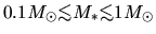 $0.1M_\odot\mbox{\raisebox{0.3ex}{$<$}\hspace{-1.1em}
\raisebox{-0.7ex}{$\sim$}...
...\mbox{\raisebox{0.3ex}{$<$}\hspace{-1.1em}
\raisebox{-0.7ex}{$\sim$}} 1M_\odot$