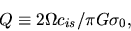 \begin{displaymath}
Q\equiv 2\Omega c_{is}/\pi G \sigma_0,
\end{displaymath}