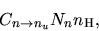 \begin{displaymath}
C_{n\rightarrow n_u} N_n n_{\rm H},
\end{displaymath}