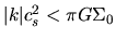 $\vert k\vert c_s^2< \pi G \Sigma_0$