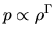 $p\propto \rho^\Gamma$