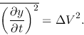 \begin{displaymath}
\overline{\left(\frac{\partial y}{\partial t}\right)^2}=\Delta V^2.
\end{displaymath}
